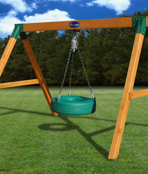 wooden tire swing